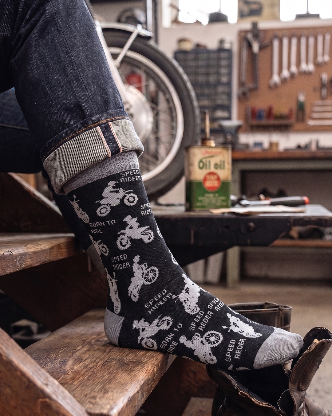 Calzini Neri Moto Serie Stile Di Vita Biker